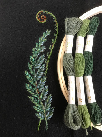 Hand Embroidered 'Fern' Motif - Saturday 4th and 11th May