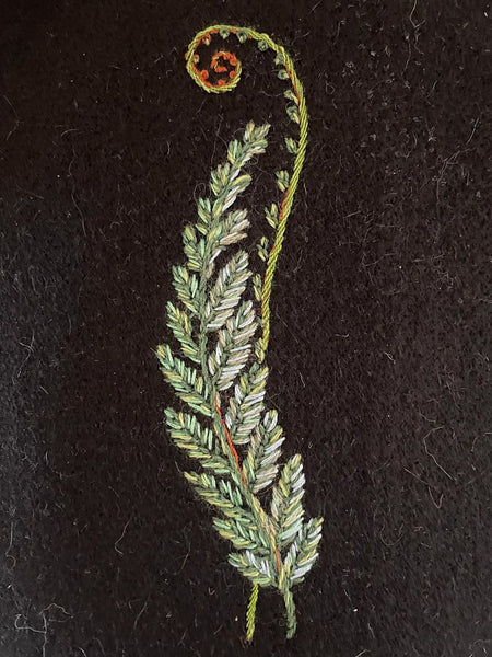 Hand Embroidered 'Fern' Motif - Saturday 4th and 11th May