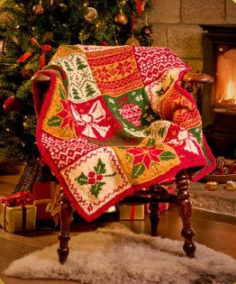 PRE ORDER - West Yorkshire Spinners Baubles and Bows Knitted Blanket Christmas 2025 KAL kit ColourLab